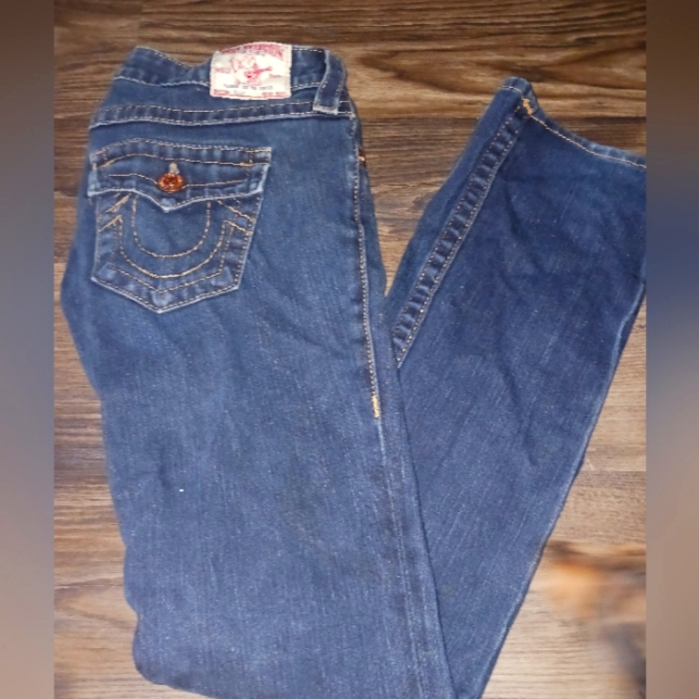 TRUE RELIGION 26 BILLY WOMENS LADIES JEANS STRAIGHT LEG $205